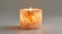 Ultra-photorealistic image of a white Himalayan natural salt tealight candle holder, hand-carved with a smooth organic cylindrical shape and raw mineral texture. Soft warm candle glow inside. Clean studio backgrou.webp